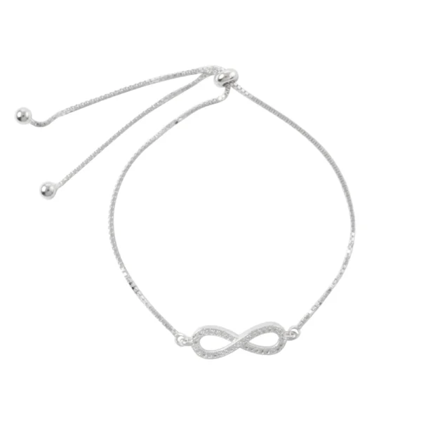 Pulsera de Plata 925 Ajustable Infinito con Microcircones Pulsera de Plata 925 Ajustable Infinito con Microcircones