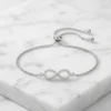 Pulsera de Plata 925 Ajustable Infinito con Microcircones Marmol Pulsera de Plata 925 Ajustable Infinito con Microcircones Marmol