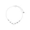 Pulsera de Plata Cadena Punto Bolas Satinadas Lisas con Cristales Zoom