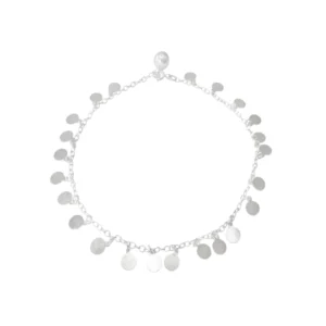Tobillera De Plata 925 Con Círculos Colgantes