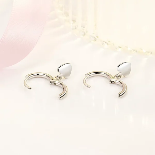 Aros Plata Argolla Colgante Corazon Abiertos