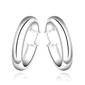 Aros Plata Argolla Ovalo 35 mm