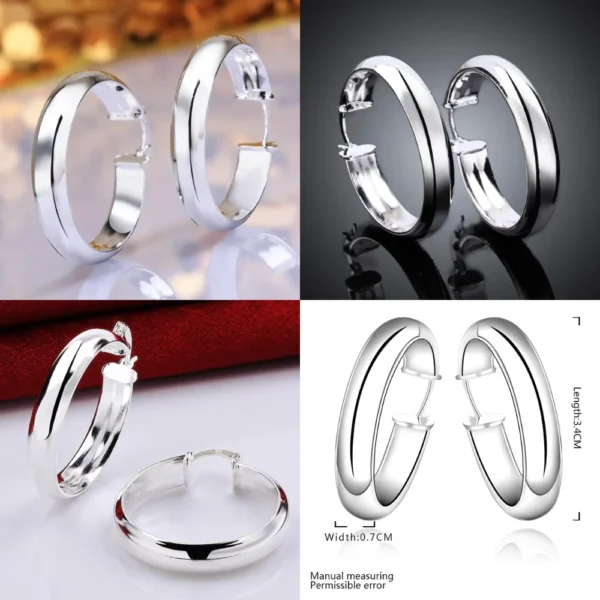 Aros Plata Argolla Ovalo 35 mm Caracteristicas