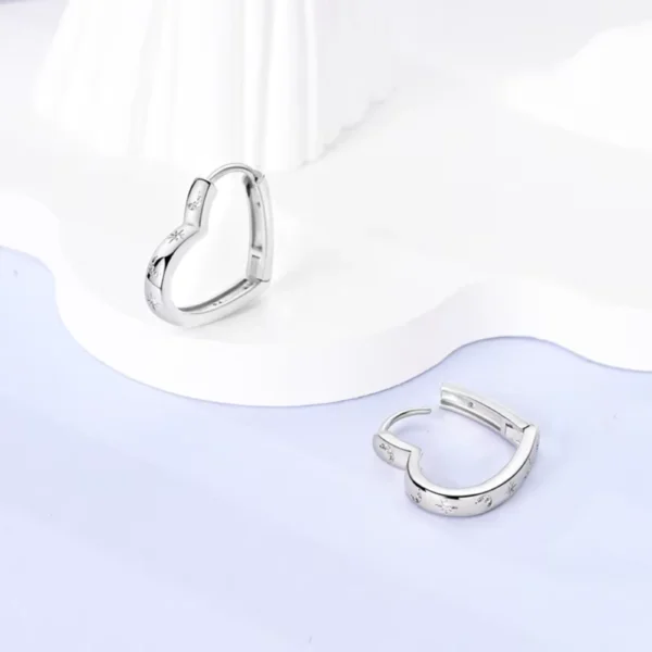 Aros Plata Corazon Diseños Luna y Estrellas Fondo Aros Plata Corazon Diseños Luna y Estrellas Fondo