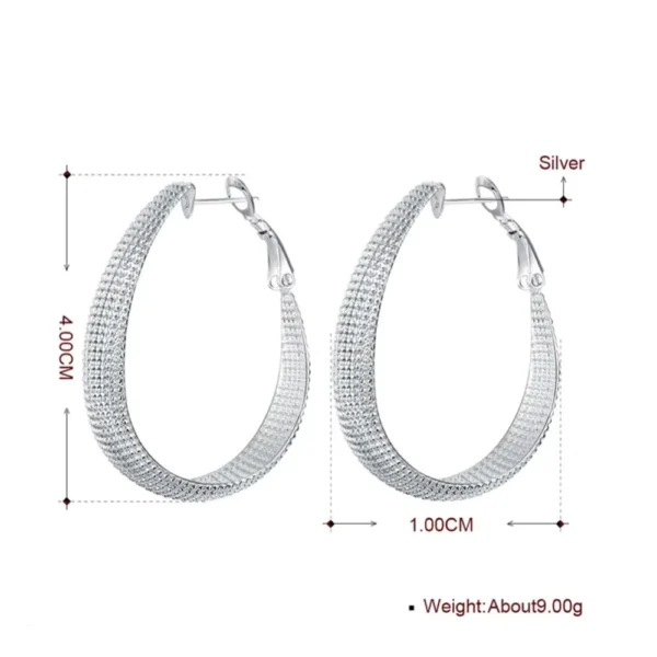 Aros Plata En U Facetado 40 mm Medidas Aros Plata En U Facetado 40 mm Medidas