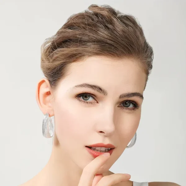 Aros Plata En U Facetado 40 mm Modelo Aros Plata En U Facetado 40 mm Modelo