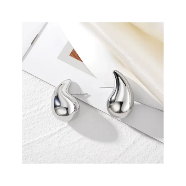 Aros Plata Estilo Gota Chunky 18 mm Cuadro