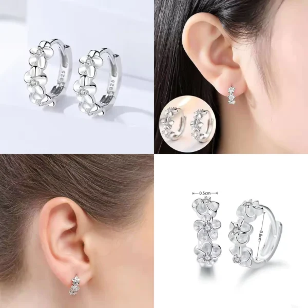 Aros Plata Flor Camelia Con Circonita Caracteristicas