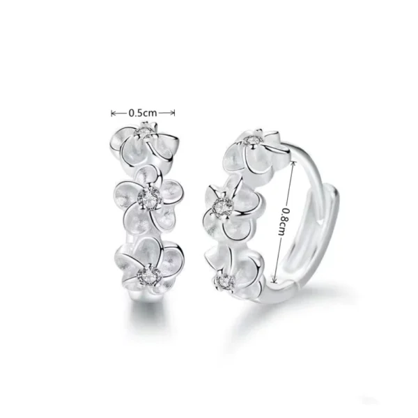 Aros Plata Flor Camelia Con Circonita Medidas