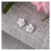 Aros Plata Flor Circon Rosa 8 mm Base Aros Plata Flor Circon Rosa 8 mm Base