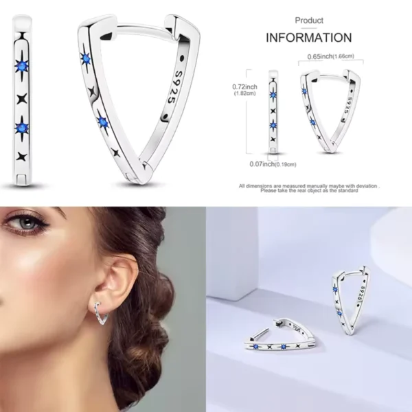 Aros Plata Triangular Estrellas Circon Caracteristicas