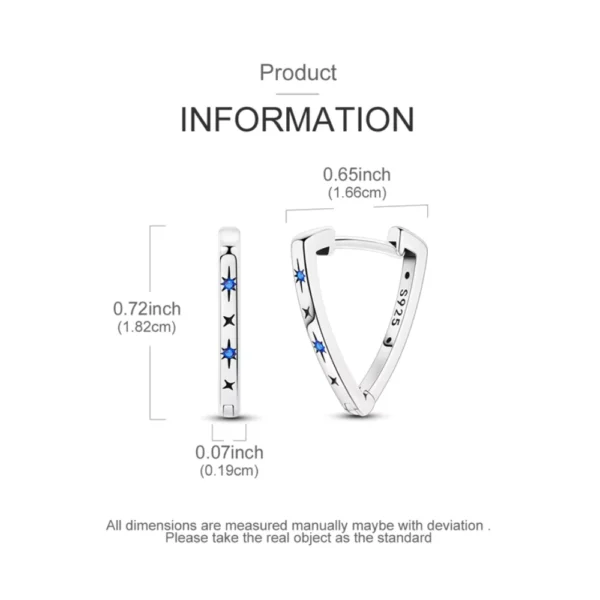 Aros Plata Triangular Estrellas Circon Informacion
