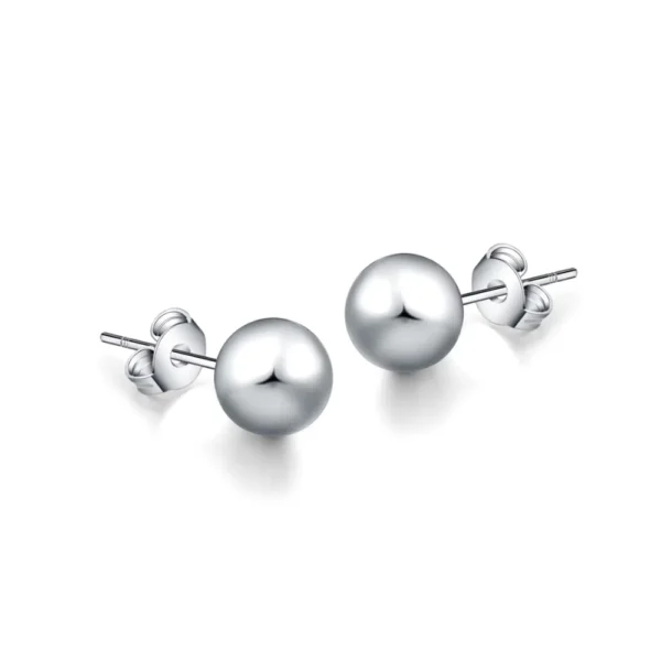 Aros de Plata Esferas Lisas