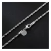 Cadena Plateada Acero Tourbillon 2 mm Broche
