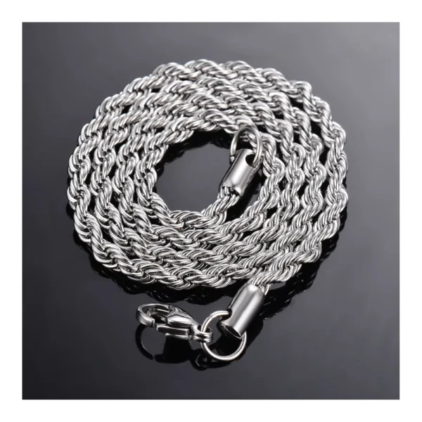 Cadena Plateada Acero Tourbillon 2 mm Completa
