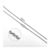 Cadena Plateada Acero Tourbillon 2 mm Grosor