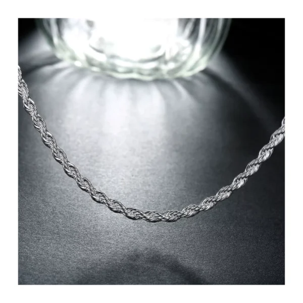 Cadena Tourbillon Acero Plateada 60 cm 4 mm Luz