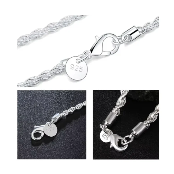 Cadena Tourbillon Acero Plateada 60 cm 4 mm Muestra