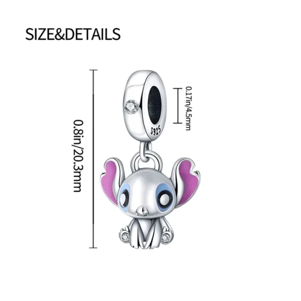 Charm Colgante Plata Personajes Stitch Altura Charm Colgante Plata Personajes Stitch Altura