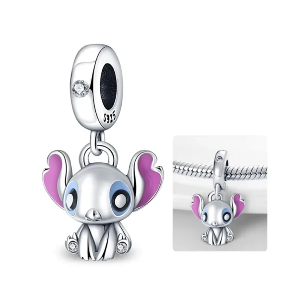 Charm Colgante Plata Personajes Stitch Fondo Charm Colgante Plata Personajes Stitch Fondo
