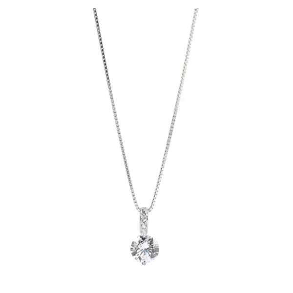 Collar Plata Punto De Luz Circon 40 Cm Collar Plata Punto De Luz Circon 40 Cm