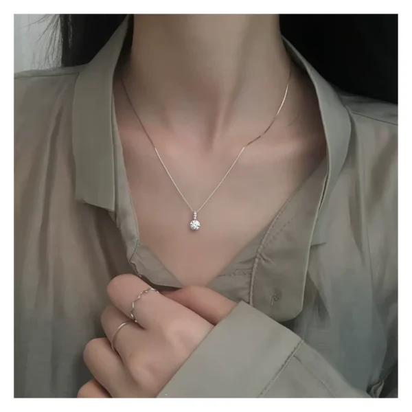 Collar Plata Punto De Luz Circon 40 Cm Cuellos Collar Plata Punto De Luz Circon 40 Cm Cuellos