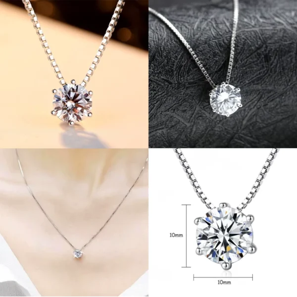 Collar Plata Punto De Luz Circon de 10 mm Detalles Collar Plata Punto De Luz Circon de 10 mm Detalles