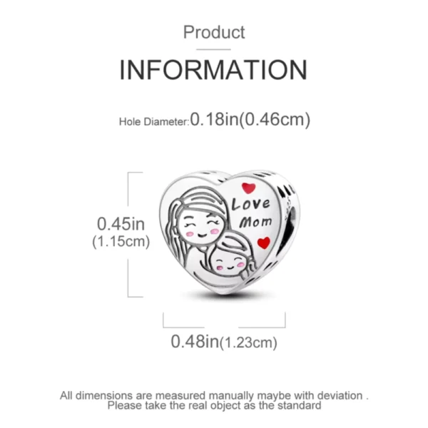 Charm Corazón Amor de Madre Caracteristicas Charm Corazón Amor de Madre Caracteristicas