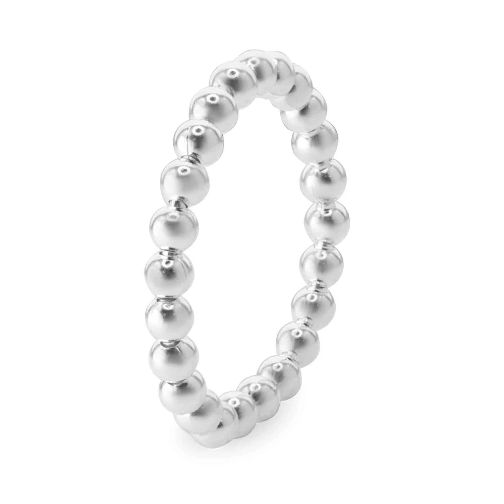 Anillo de Plata 925 Anti Estres Camino de Esferas Talla 20
