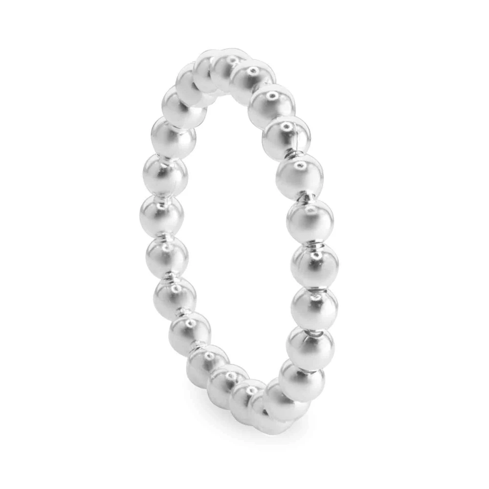 Anillo de Plata 925 Anti Estres Camino de Esferas Talla 19