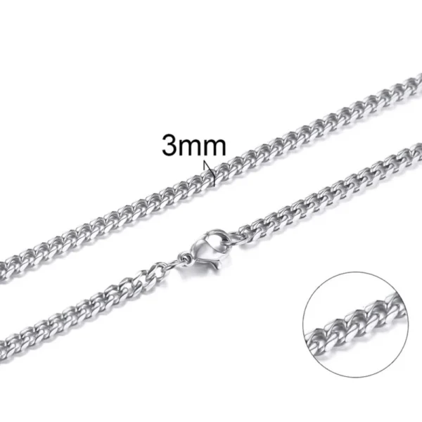 Cadena Acero Miami Cuban 3 mm Diametro