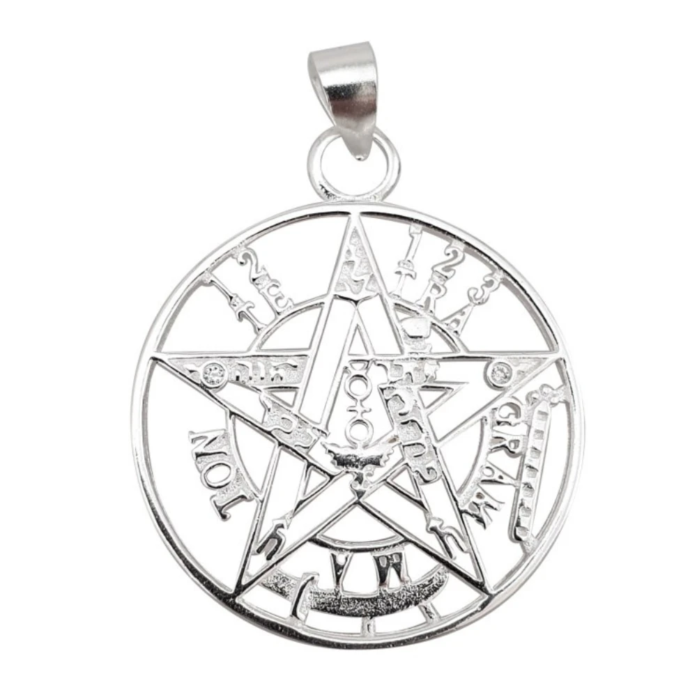 Colgante De Plata 925 Amuleto Tetragrámaton 25 MM