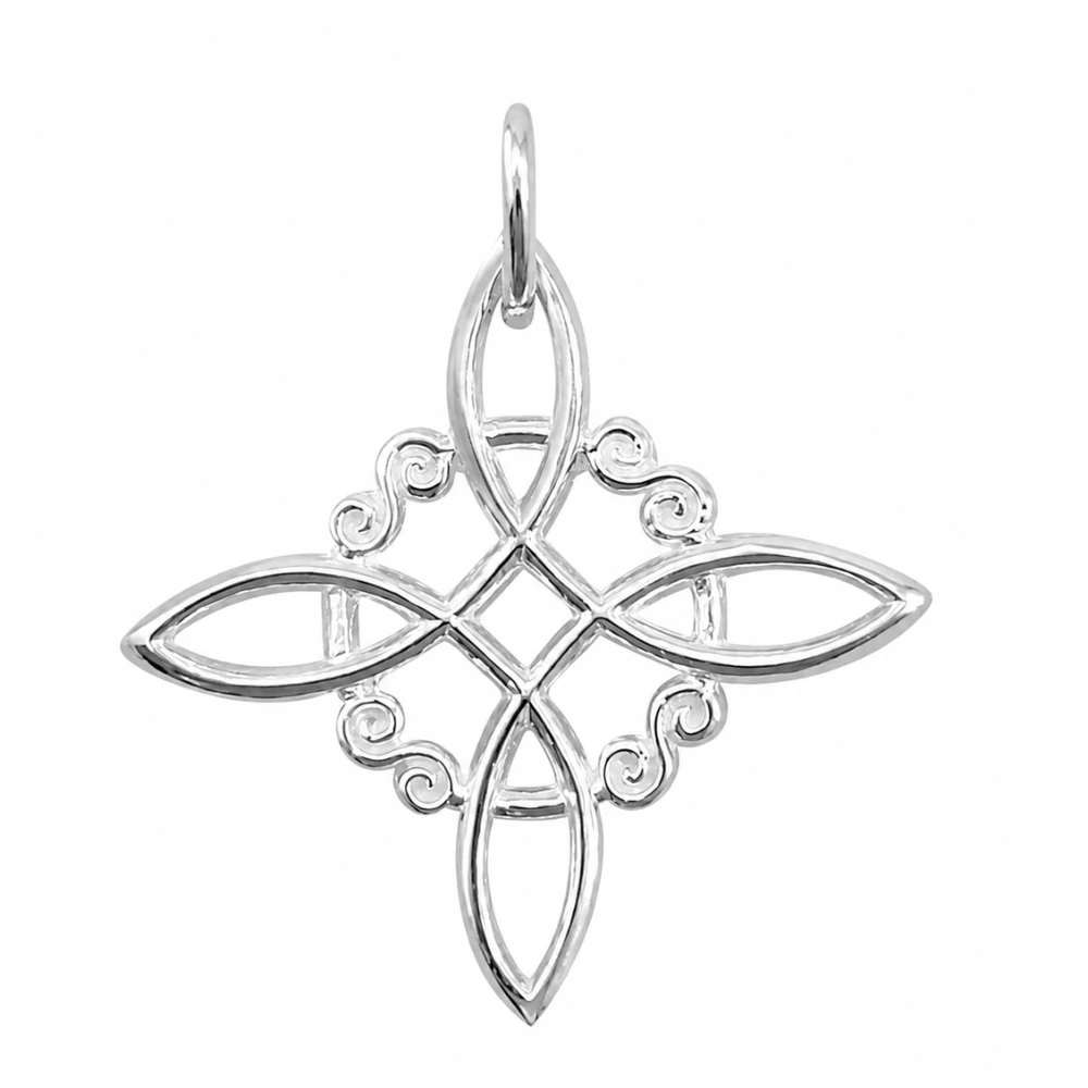 Colgante De Plata 925 Nudo de brujas 20 mm