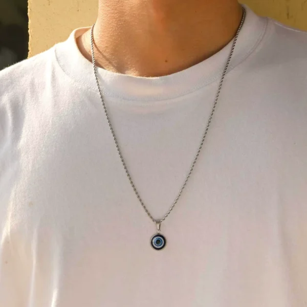 Collar Acero Tourbillon Con Amuleto Ojo Turco Modelo