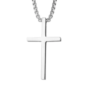 Collar De Cruz Acero 55 cm