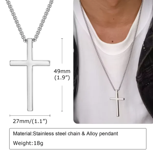 Collar De Cruz Acero 55 cm Caracteristicas