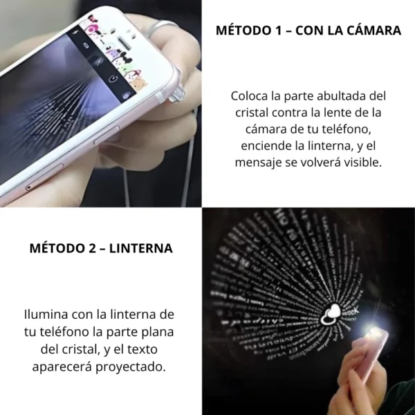 Collar de Acero Corazón Proyectable “Te Amo” en 100 Idiomas Metodos Collar de Acero Corazón Proyectable “Te Amo” en 100 Idiomas Metodos