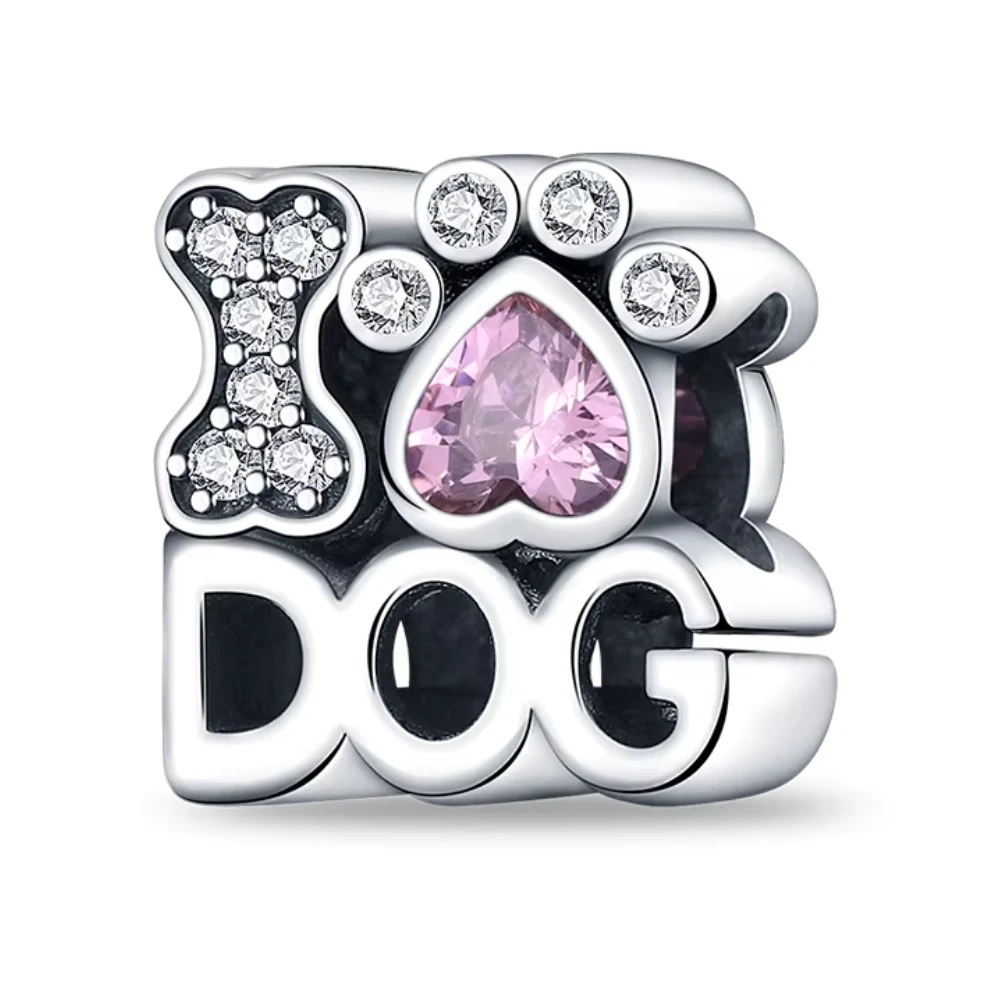 Charm Plateado I Am Dog Con Circones