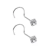 Par Piercing de Plata 925 Nariz Enroscado Circón