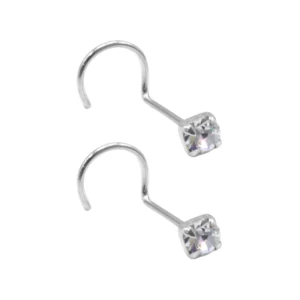 Par Piercing de Plata 925 Nariz Enroscado Circón Par Piercing de Plata 925 Nariz Enroscado Circón