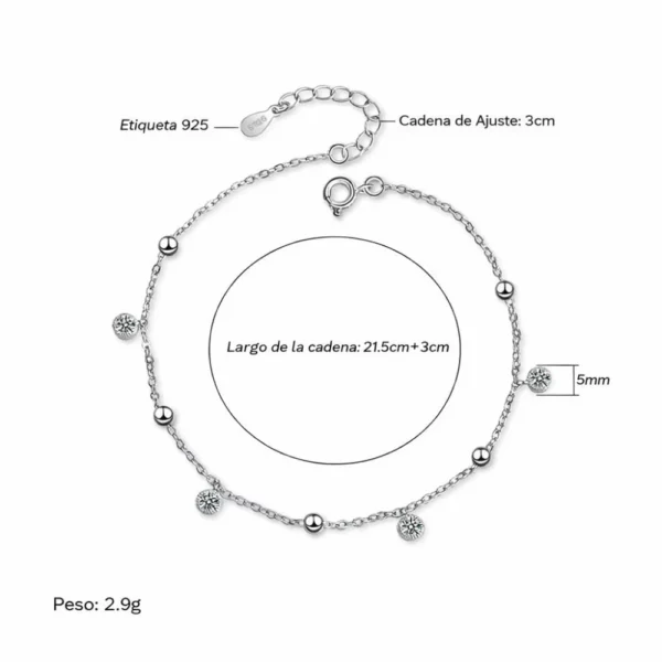 Tobillera Cadena Con Circones Colgantes
