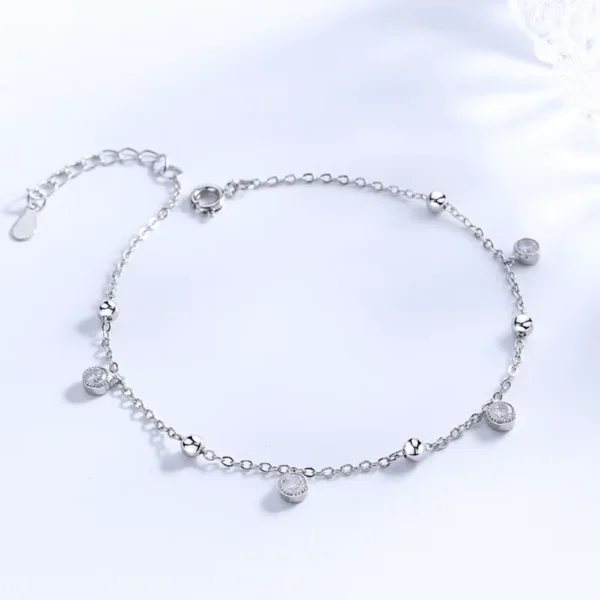 Tobillera Cadena Con Circones Colgantes Fondo