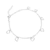 Tobillera Plata Corazones Colgantes