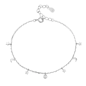 Tobilleras Cadena Con Colgantes Estrellas y Lunas
