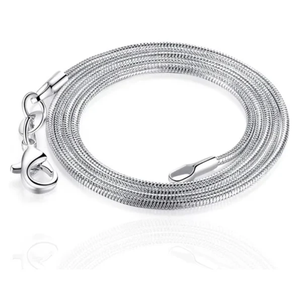 Cadena Tipo Serpiente Color Plateado 0.9 mm Circular