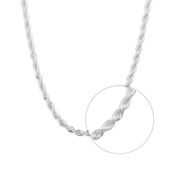 Cadena de Acero Plateada Tipo Tourbillon 4 mm Lupa