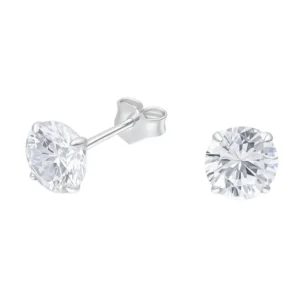 Aros Plata 925 Circón 6 mm