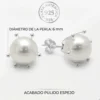 Aros Plata 925 Pistilo Con Perla 6 mm Caracteristicas