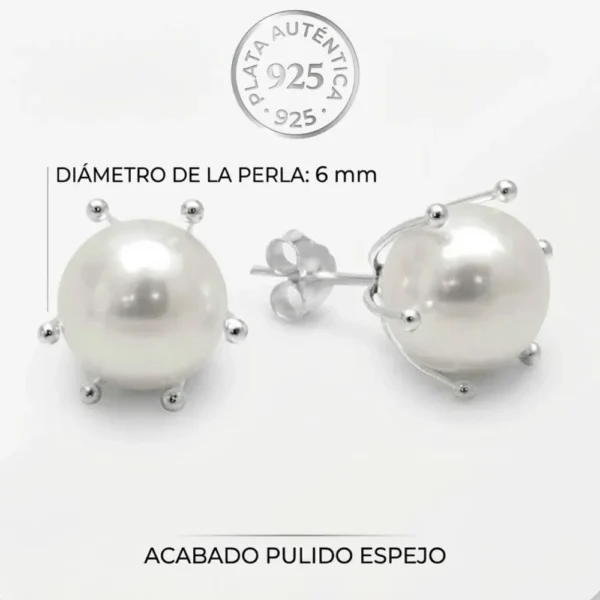 Aros Plata 925 Pistilo Con Perla 6 mm Caracteristicas