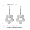 Argollas Plata 925 con Dije de Flor Satinada Modelo Características
